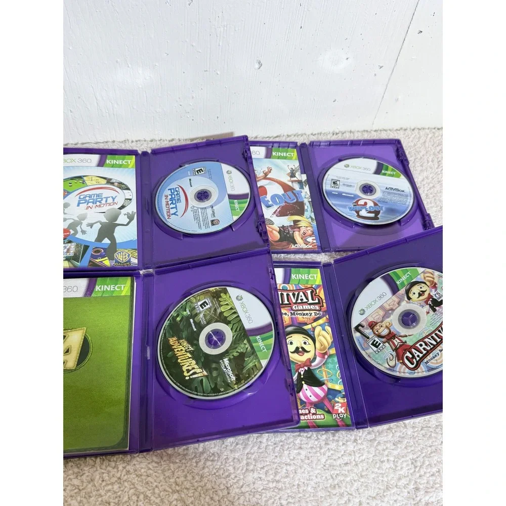 Xbox 360 Kinect Game Bundle Wipeout 2 Kinect Adventures Carnival Games 4 Pack